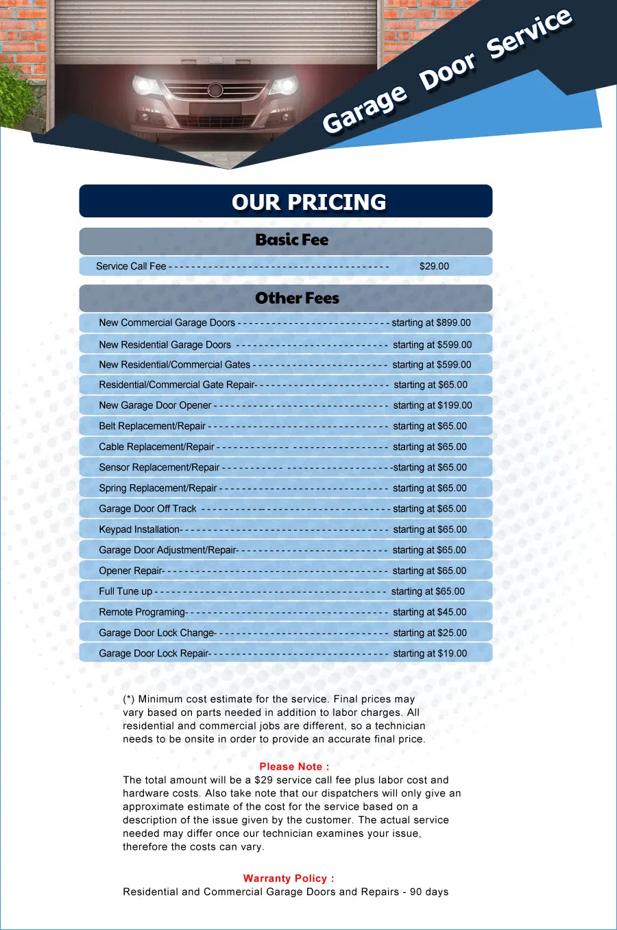 Eagle Garage Door Service San Juan Capistrano, CA 949-535-4441